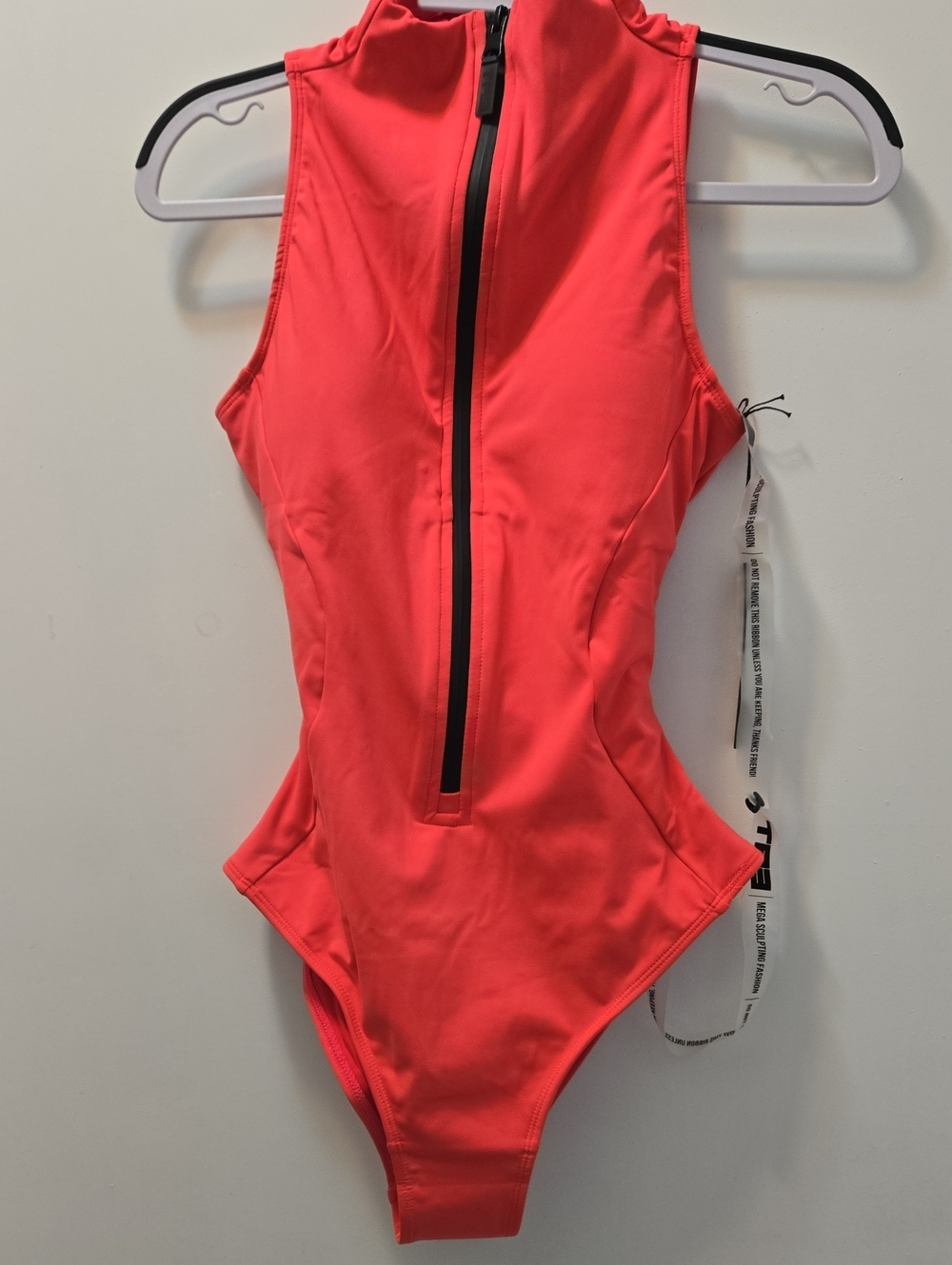 TA3 Coral High-Neck Zip-Front Women's Swim Bodysuit Size Small/short. - Picture 1 of 9